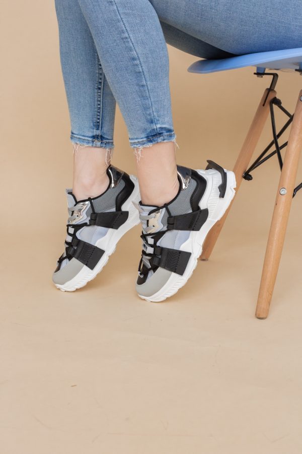 Pantofi sport damă cu elemente design reflectorizante Gri (BS302EV2401621) 121