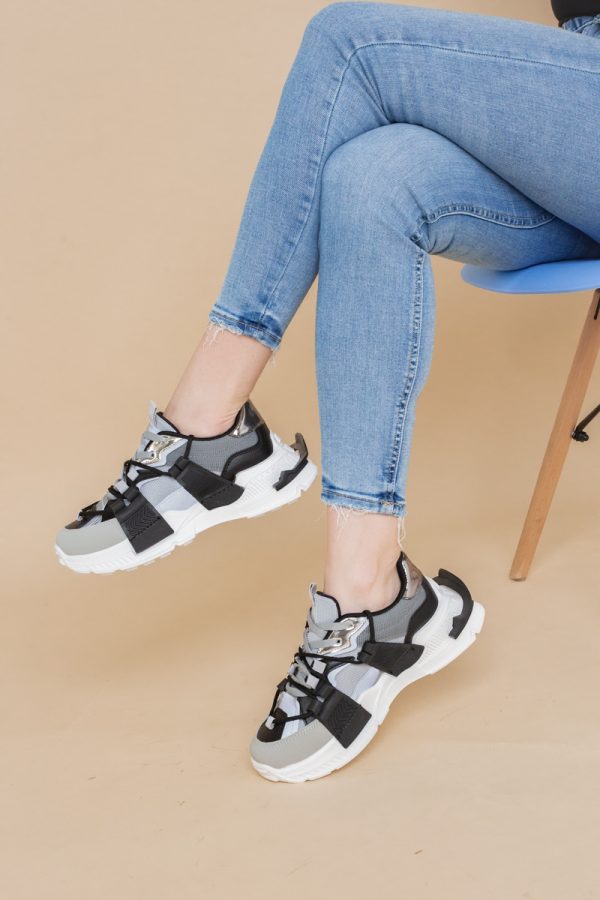 Pantofi sport damă cu elemente design reflectorizante Gri (BS302EV2401621) 123