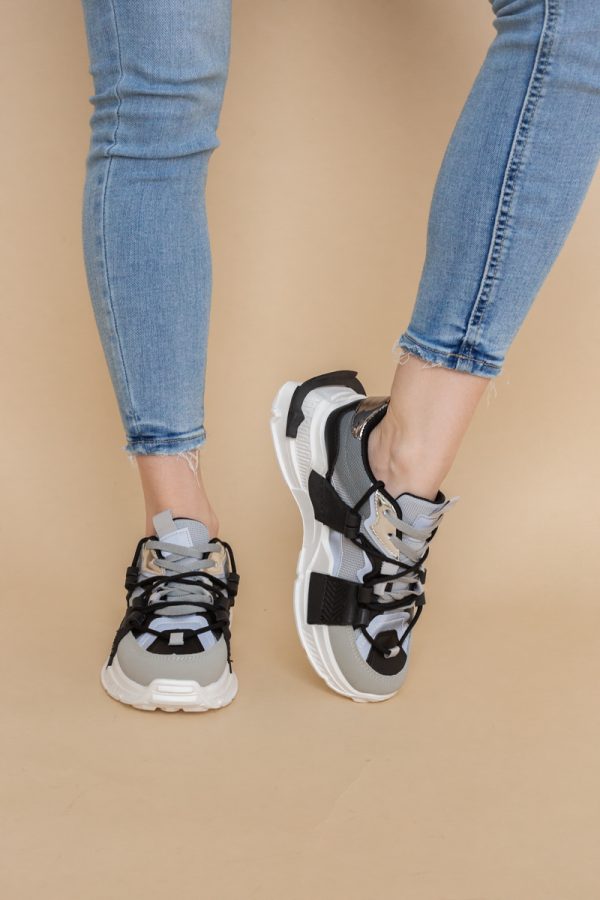 Pantofi sport damă cu elemente design reflectorizante Gri (BS302EV2401621) 119