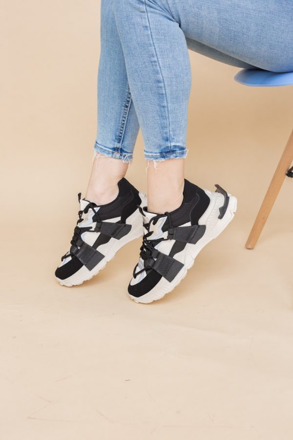 Pantofi sport damă cu elemente design reflectorizante Negru (BS302EV2401625) 123