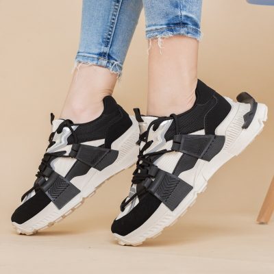 Pantofi sport damă cu elemente design reflectorizante Negru (BS302EV2401625)
