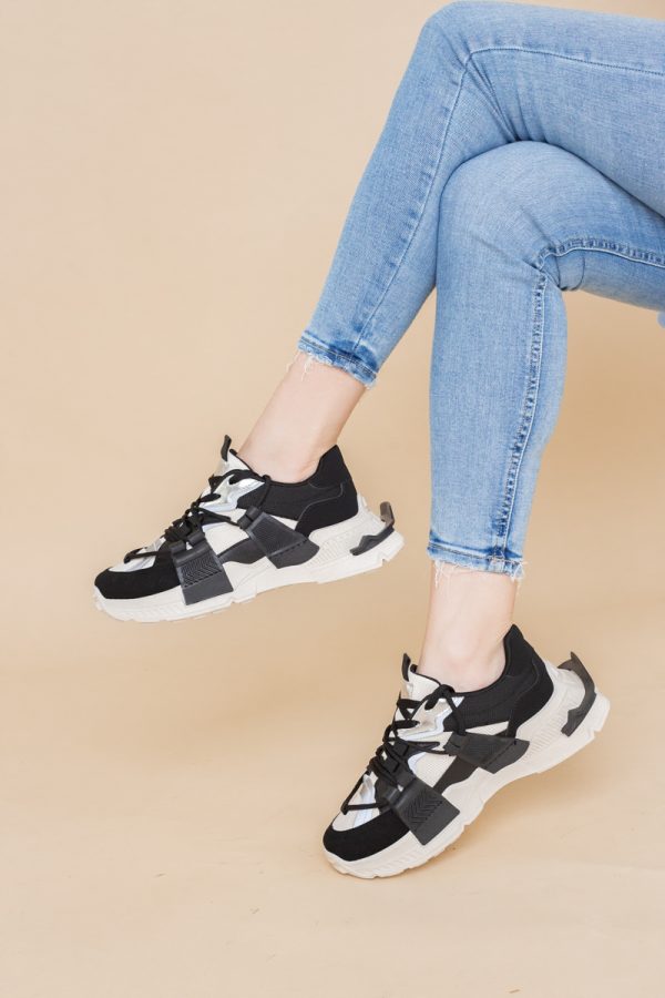 Pantofi sport damă cu elemente design reflectorizante Negru (BS302EV2401625) 125