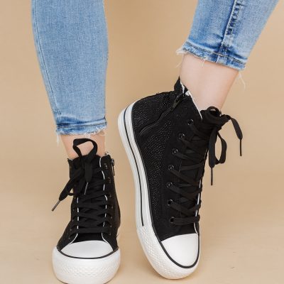 Teniși damă sport cu pietricele Negru(BS301EV2401633)
