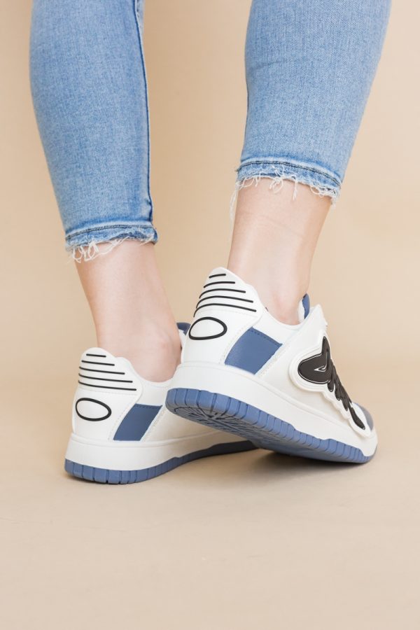 Sneakers damă sport piele ecologică Alb cu Albastru (BS296EV2401652) 121