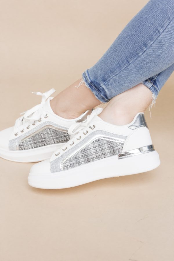 Pantofi damă sport casual piele ecologică Argintiu (BS329EV2401641) 121