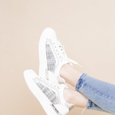 Pantofi damă sport casual piele ecologică Argintiu (BS329EV2401641)
