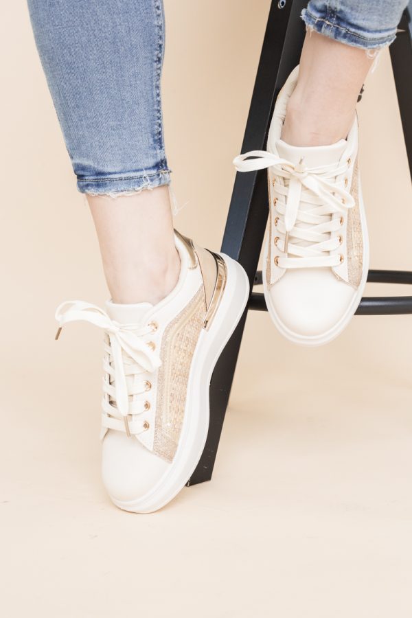 Pantofi damă sport casual piele ecologică bej(BS329EV2401643) 123