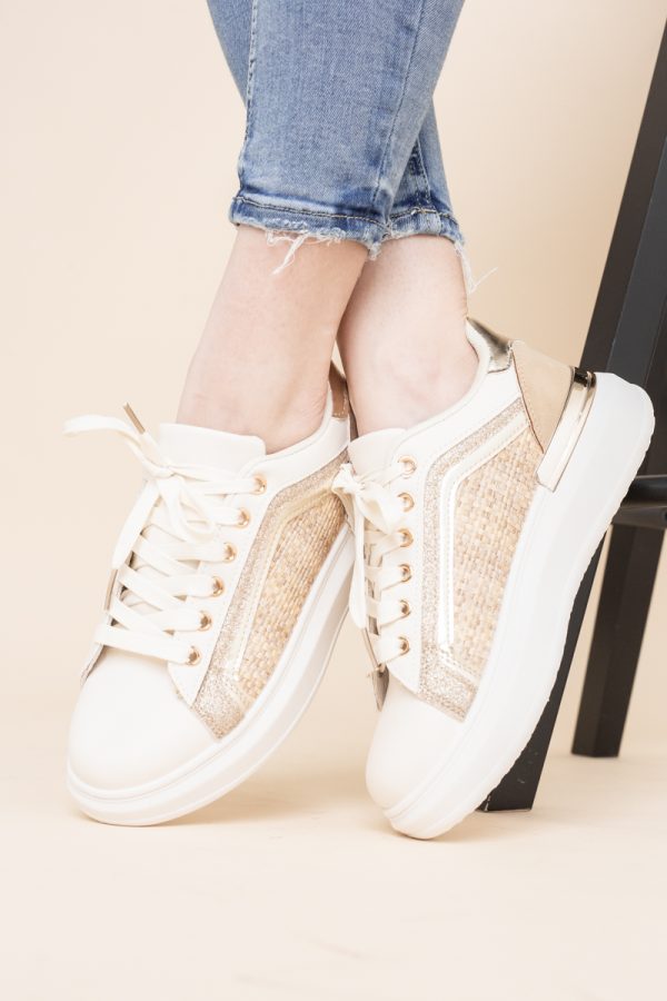 Pantofi damă sport casual piele ecologică bej(BS329EV2401643) 119