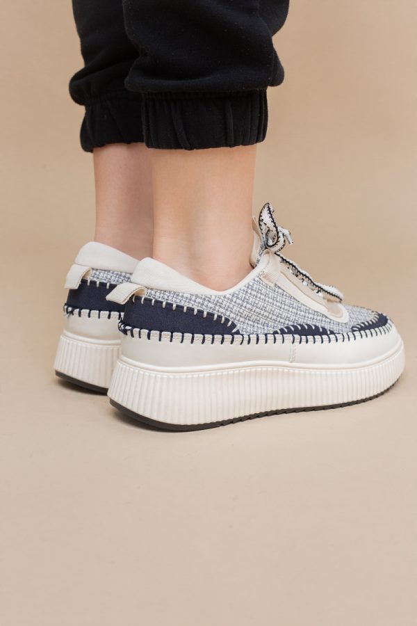 Pantofi damă sport piele ecologică si textil Bleumarin Bej (BS288EV2401636) 121