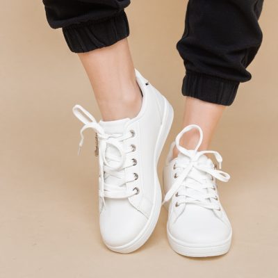 Pantofi damă sport casual piele ecologică Alb (BS292EV2401658)