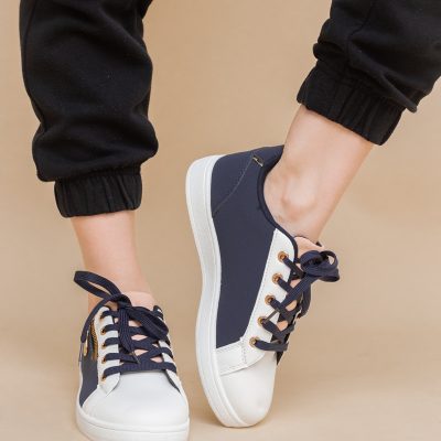 Pantofi damă sport casual piele ecologică Bleumarin (BS292EV2401660)