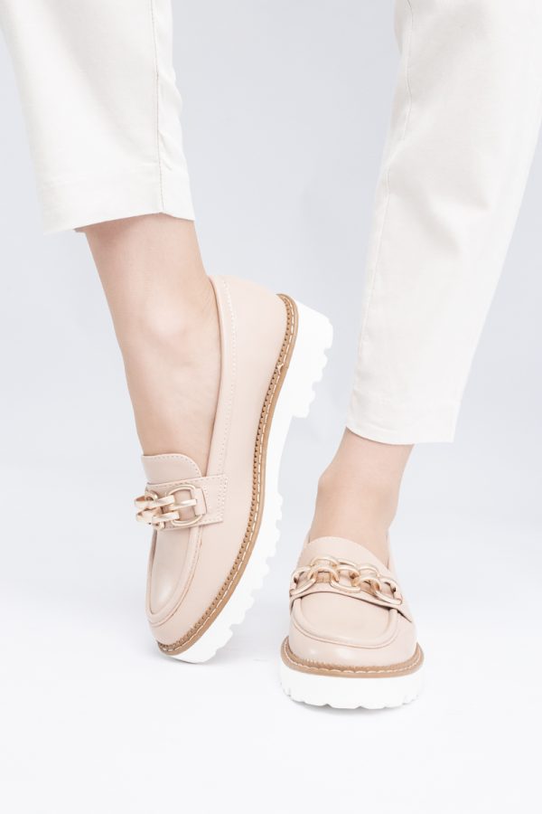 Mocasini damă casual piele ecologică cu elemente metalice Bej (BS1723G2401666) 119