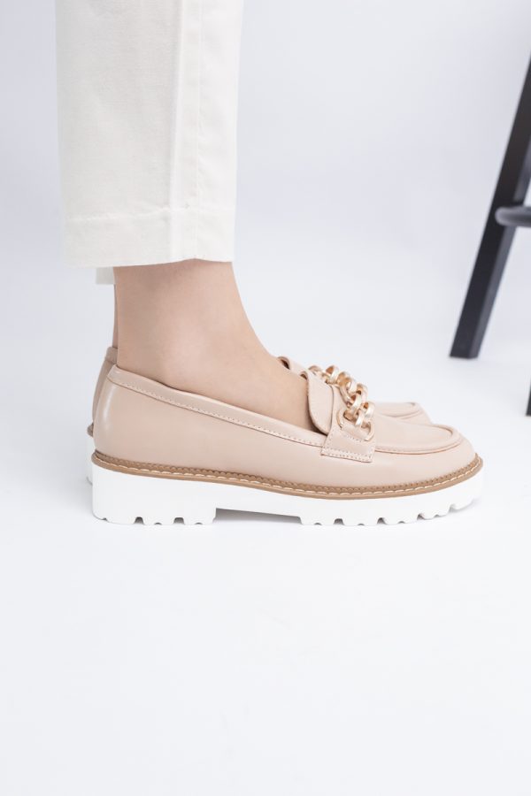 Mocasini damă casual piele ecologică cu elemente metalice Bej (BS1723G2401666) 121