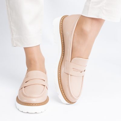 Mocasini damă casual piele ecologică Bej (BS1722G2401663)