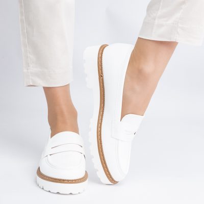 Mocasini damă casual piele ecologică Alb (BS1722G2401664)