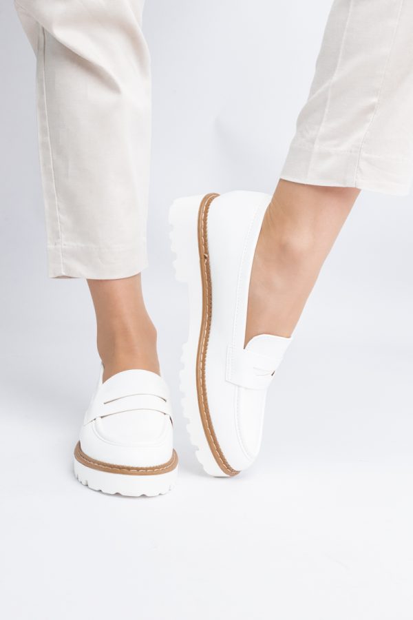 Mocasini damă casual piele ecologică Alb (BS1722G2401664) 119