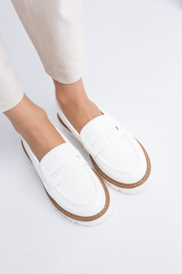 Mocasini damă casual piele ecologică Alb (BS1722G2401664) 123