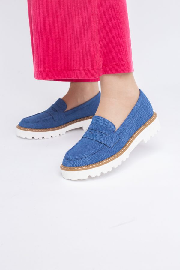 Mocasini damă casual piele ecologică aspect denim Bleumarin (BS1720G2401670) 119