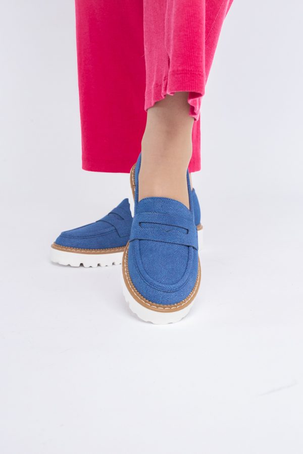 Mocasini damă casual piele ecologică aspect denim Bleumarin (BS1720G2401670) 121