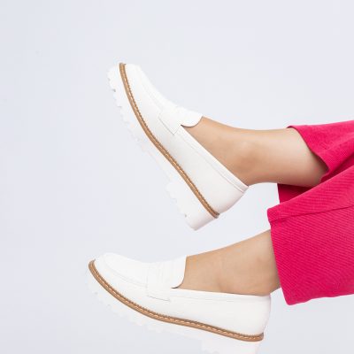 Mocasini damă casual piele ecologică aspect denim Bej (BS1720G2401672)