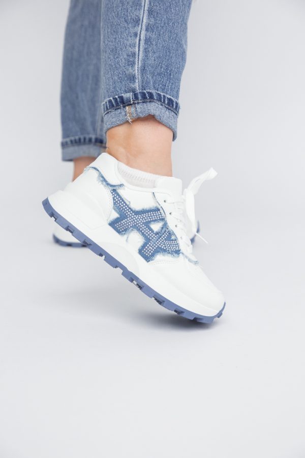 Pantofi sport damă piele ecologică și material textil Albastru (BS308EV2401639) 121