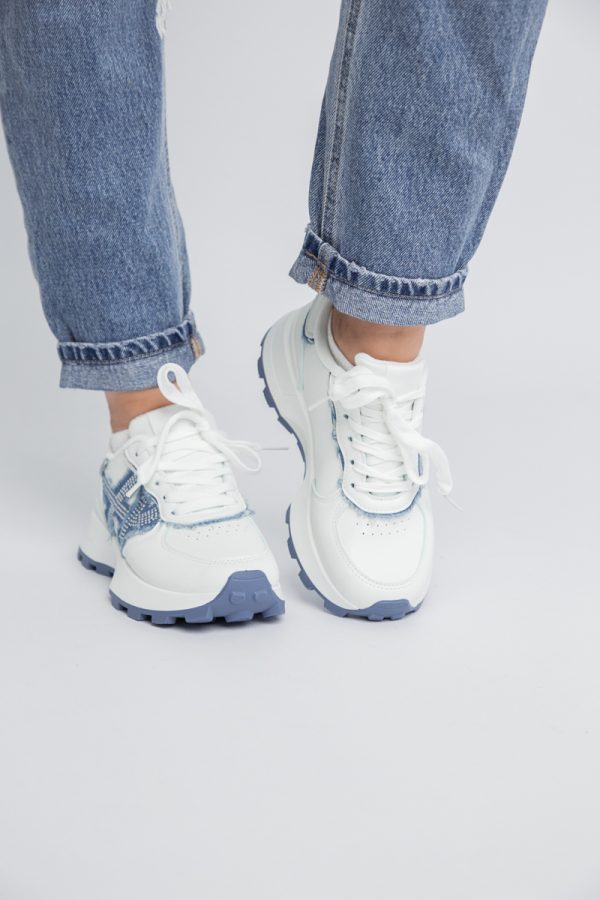 Pantofi sport damă piele ecologică și material textil Albastru (BS308EV2401639) 119