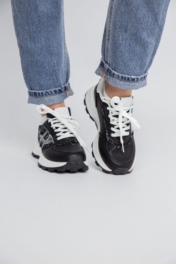 Pantofi sport damă piele ecologică și material textil Negru (BS308EV2401640) 119