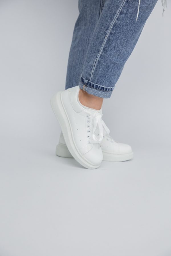 Pantofi damă sport casual piele ecologică Alb (BS632BO2401626) 123
