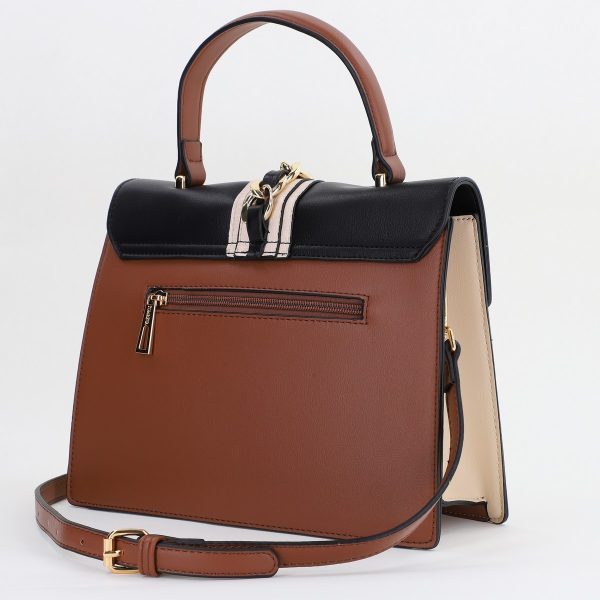 Geantă damă Casual de mână din piele ecologică Negru/Maro TomEva(BS8012TE2401012) 121