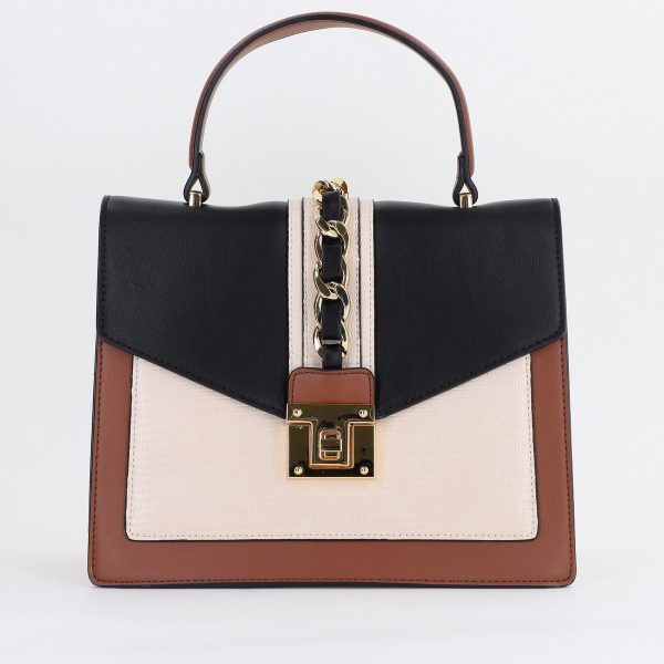 Geantă damă Casual de mână din piele ecologică Negru/Maro TomEva(BS8012TE2401012) 123