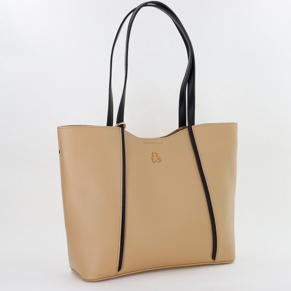 Geantă damă mini shopper piele ecologică bej Lulu Castagnette BS24010P2401007 120