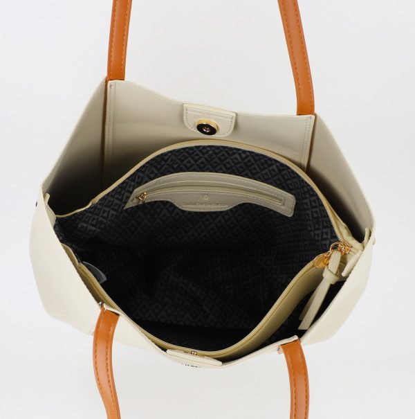 Geantă damă mini shopper piele ecologică Crem Lulu Castagnette BS24010P2401005 119