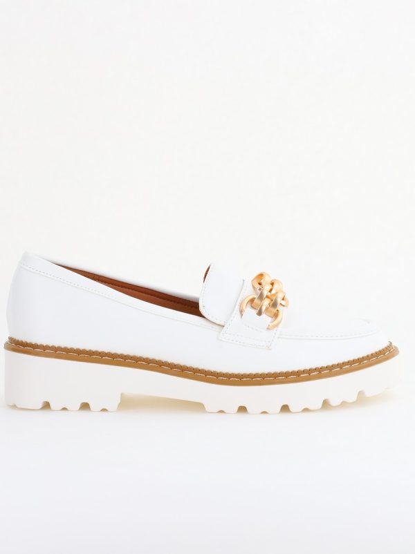 Mocasini damă casual piele ecologică cu elemente metalice Alb (BS1723G2401668) 122