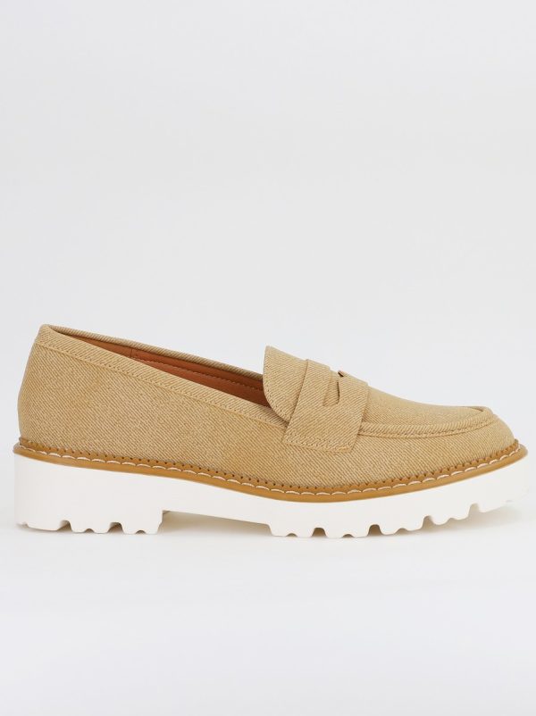 Mocasini damă casual piele ecologică aspect denim Bej Inchis (BS1720G2401673) 120