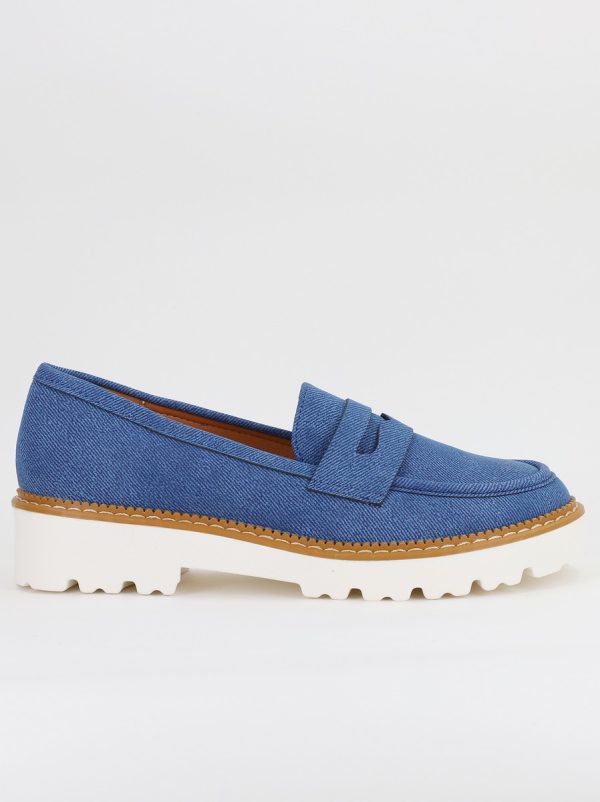 Mocasini damă casual piele ecologică aspect denim Bleumarin (BS1720G2401670) 124