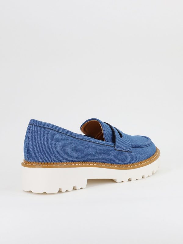 Mocasini damă casual piele ecologică aspect denim Bleumarin (BS1720G2401670) 126