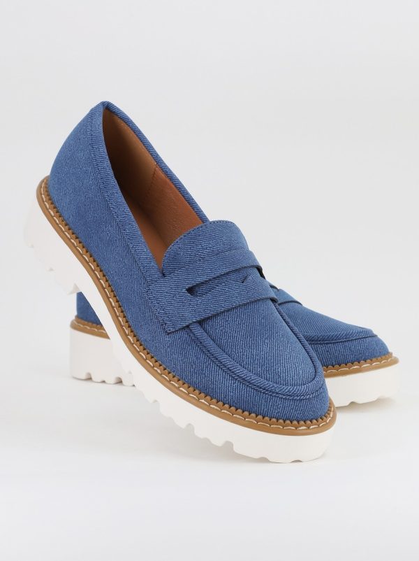 Mocasini damă casual piele ecologică aspect denim Bleumarin (BS1720G2401670) 122