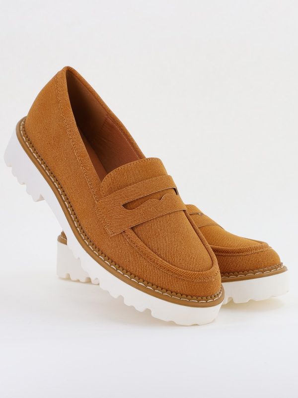 Mocasini damă casual piele ecologică aspect denim Maro (BS1720G2401674) 122