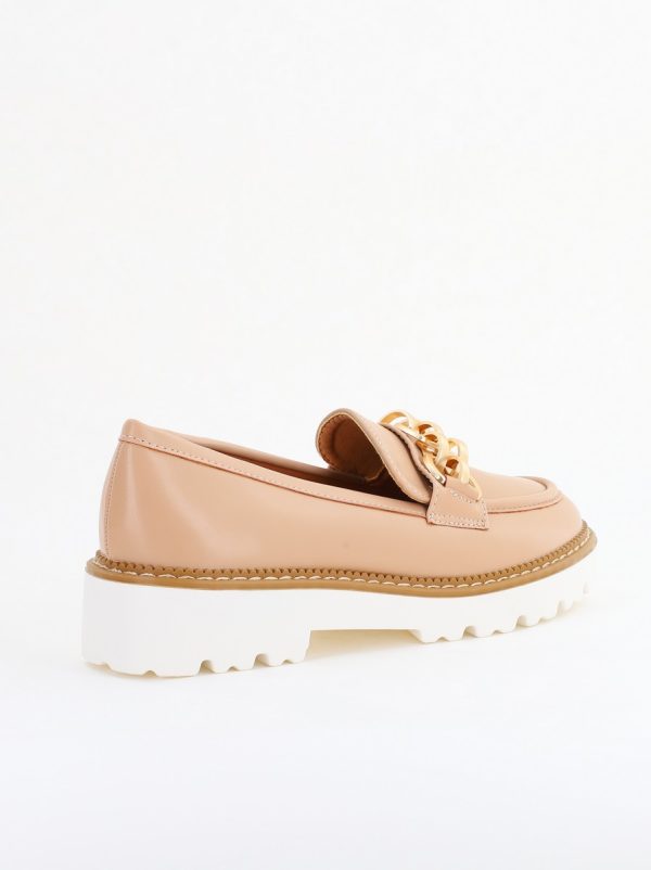 Mocasini damă casual piele ecologică cu elemente metalice Bej (BS1723G2401666) 128