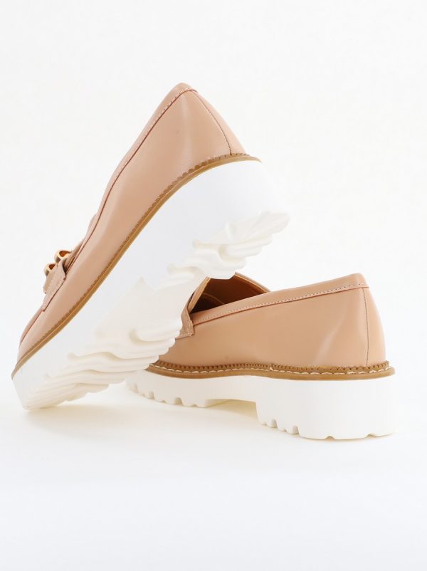 Mocasini damă casual piele ecologică cu elemente metalice Bej (BS1723G2401666) 120