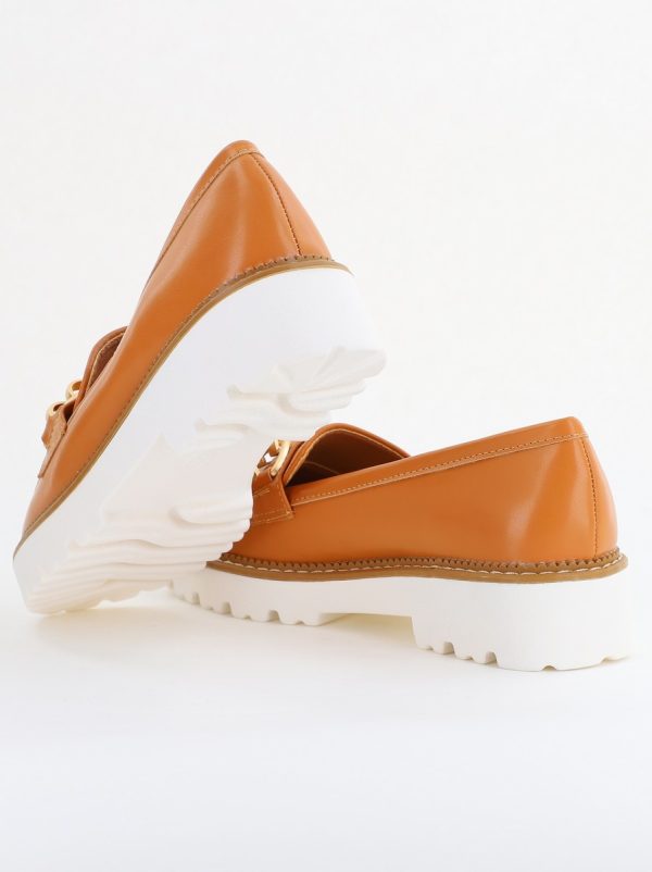 Mocasini damă casual piele ecologică cu elemente metalice Maro(BS1723G2401669) 125