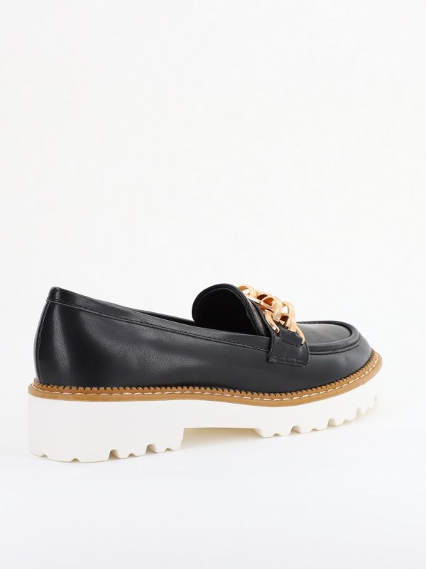 Mocasini damă casual piele ecologică cu elemente metalice Negru (BS1723G2401667) 124