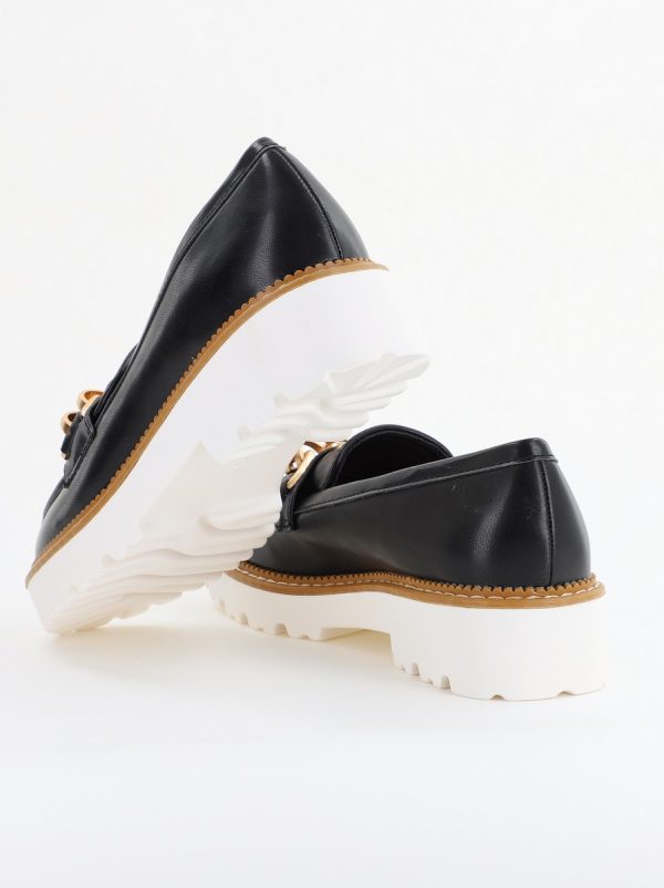 Mocasini damă casual piele ecologică cu elemente metalice Negru (BS1723G2401667) 125
