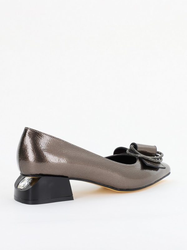 Pantofi cu Toc Eleganti din Piele Ecologica Texturată culoare Platina lucios - BS155BA2401517 121