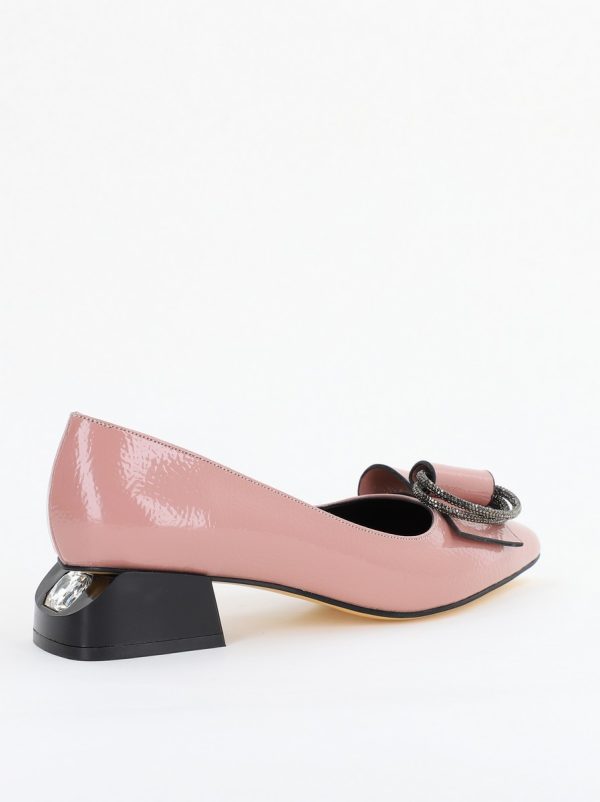 Pantofi cu Toc Eleganti din Piele Ecologica Texturată culoare Roz lucios - BS155BA2401512 121