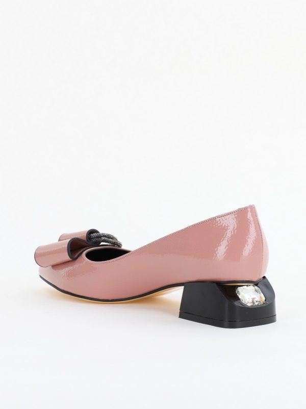 Pantofi cu Toc Eleganti din Piele Ecologica Texturată culoare Roz lucios - BS155BA2401512 122