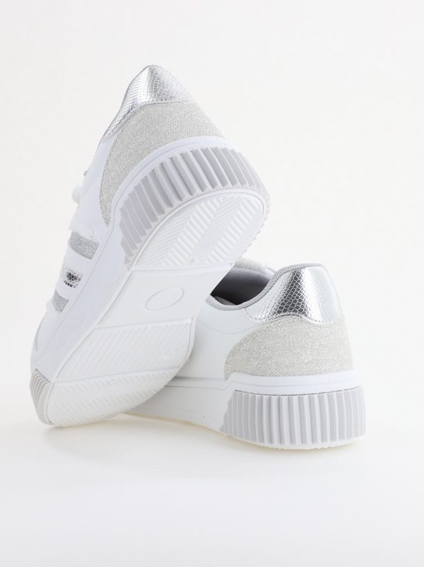 Pantofi damă sport casual piele ecologică Alb cu Gri (BS322EV2401646) 120