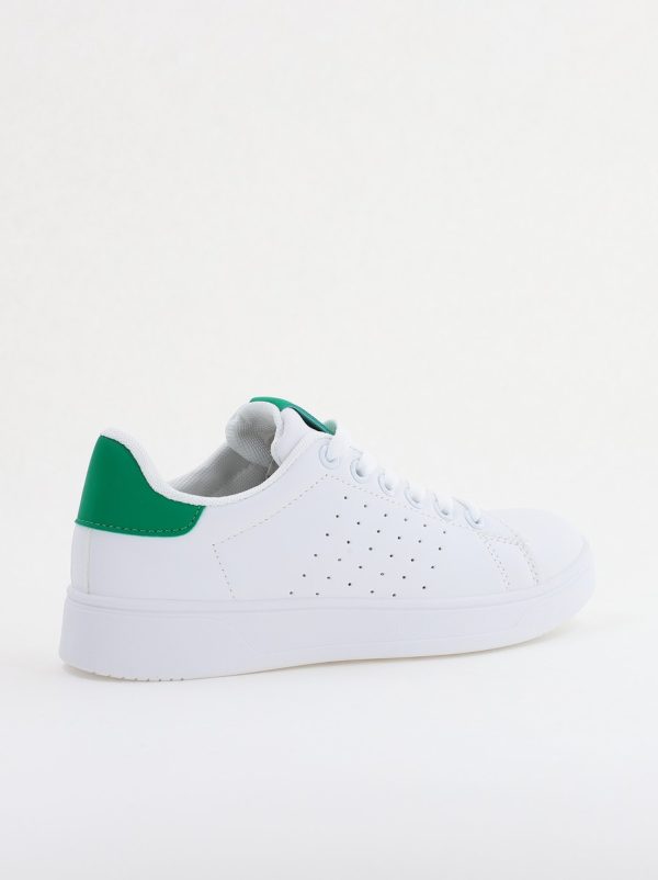 Pantofi damă sport casual piele ecologică Alb/Verde (BS311EV2401655) 125