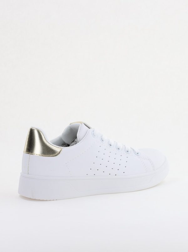 Pantofi damă sport casual piele ecologică Alb/Auriu (BS311EV2401656) 126