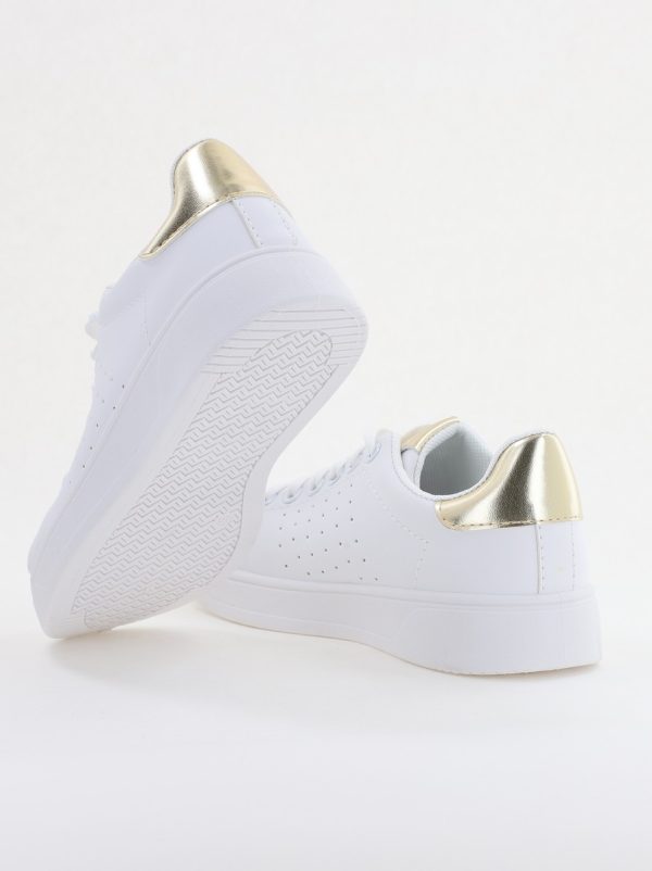 Pantofi damă sport casual piele ecologică Alb/Auriu (BS311EV2401656) 120
